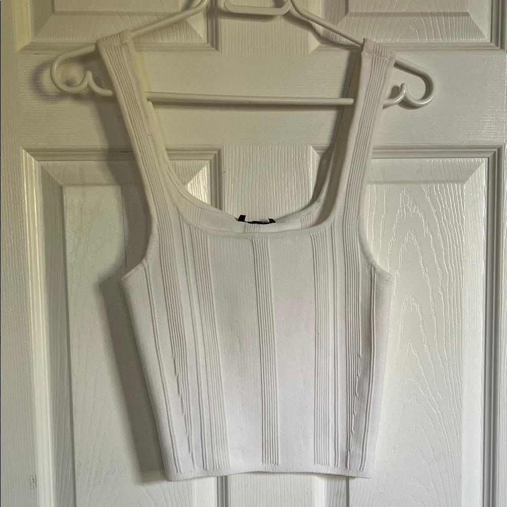 Dynamite Ivory Ribbed Tank Top